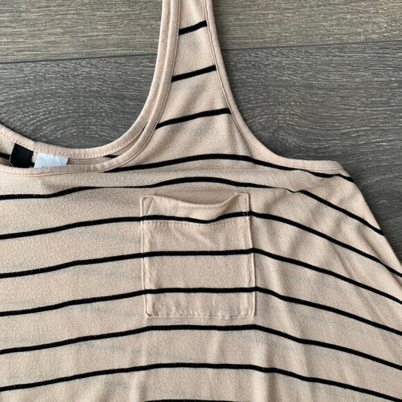 H&M Women's Tank Top Stripes Cropped Sleeveless Taupe Neutral Casual Flowy 4 - Picture 9 of 14